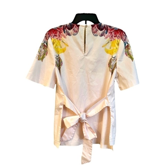 TED BAKER, BONNAY TRANQUILITY, TIE WAIST TUNIC TOP. CAN BE TIED IN FRONT OR BACK - Picture 5 of 10